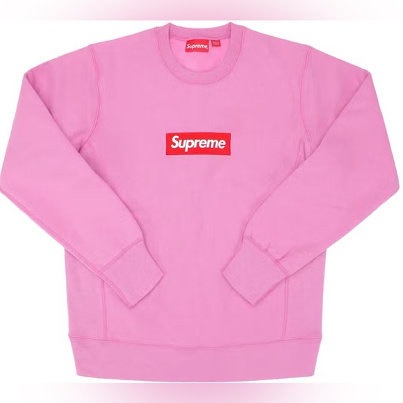 FW15 Supreme Heather Pink Box Logo Crewneck